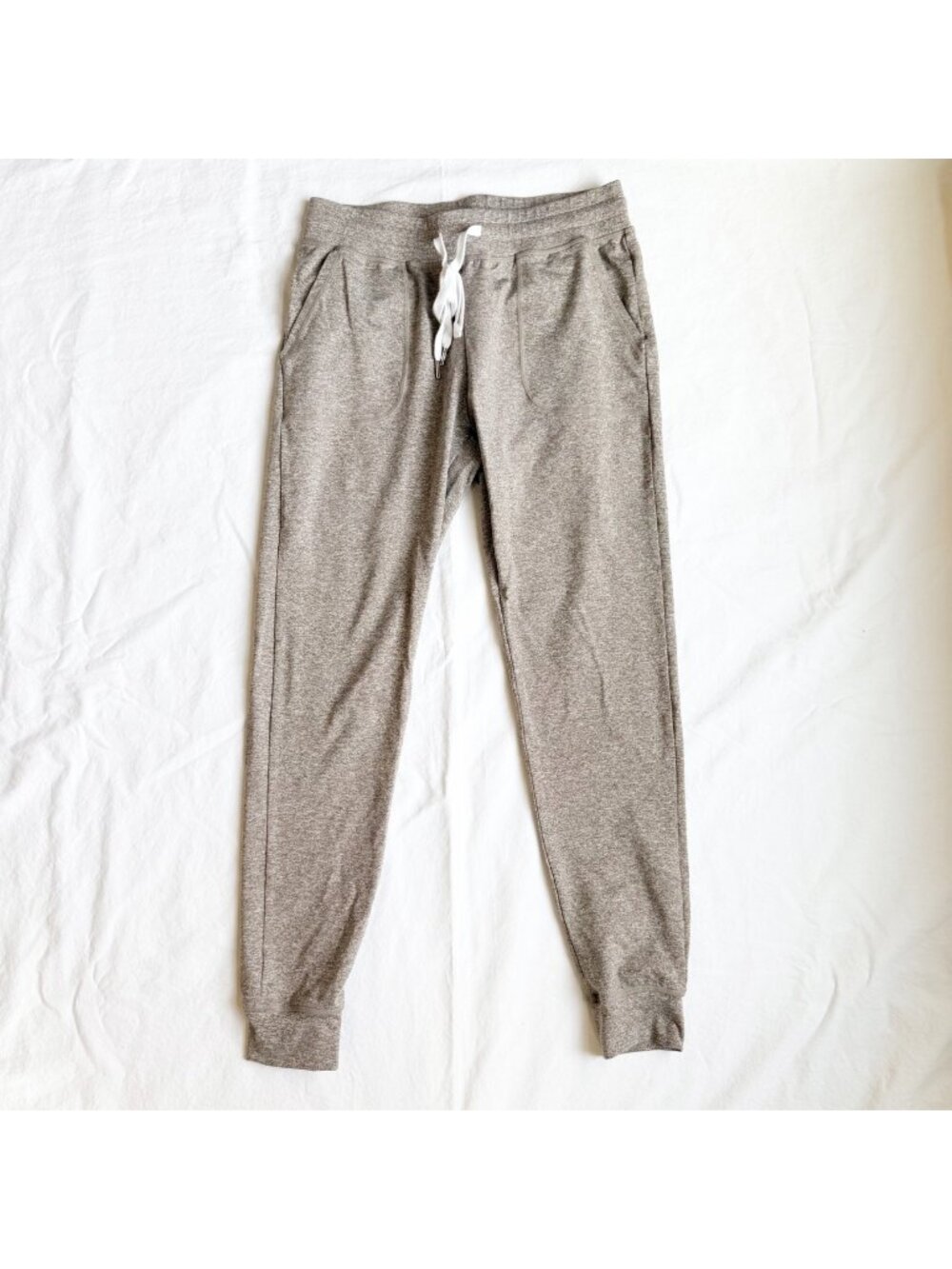 Zyia Active Heather Brown Joggers S Nylon Blend Drawstring Womens Athleisure